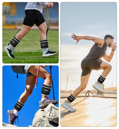 Adjustable Ankle Weights for Women Men 1 2 4 5 6 8 10 LBS 1 Pair Leg Weights Wrist Hand Arm Weights with Removable Weight Strength Training Weight for Walking Running Gym Fitness Physical Therapy