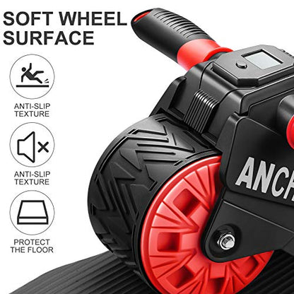 ANCHEER Ab Roller for Abs workout, Ab Wheel Roller with Knee Pad Mat and Intelligent Display, Fitness Ab Carver Pro Roller with Automatic Rebound, Ab Workout Equipment for Abdominal Exercise
