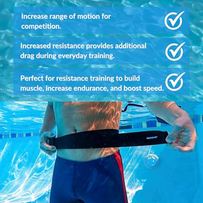 Sporti Swim Parachute - Stationary Swimming Harness, Training Belt, Swim Harness for Pool with High Durability