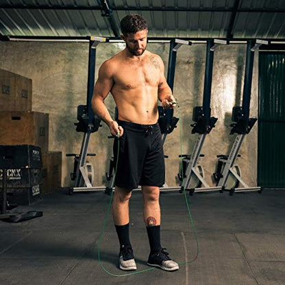 WOD Nation Adjustable Speed Jump Rope For Men, Women & Children - Blazing Fast Fitness Skipping Rope Perfect for Boxing, MMA, Endurance - color: Black