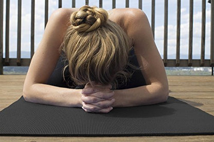 YogaAccessories 1/4" Thick High Density Deluxe Non Slip Exercise Pilates & Yoga Mat