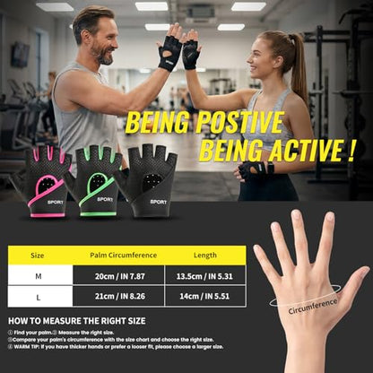 Workout Gloves with Wrist Support, Weight Lifting Gloves with Full Palm Protection and Extra Grip for Men and Women, Gym Exercise, Fitness