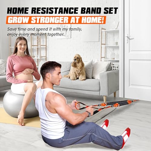 KUTIZE Resistance Bands, Exercise Bands with Handles, Door Anchor, Heavy-Duty Tricep Workout Equipment for Pushdowns, Bicep Curls, Face Pulls, Home Gym Equipment Training for Back, Abs, Triceps
