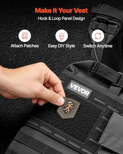 VEVOR Adjustable Weighted Vest, 4-10lbs/20-32lbs/24-40lbs/40lbs Comfortable X-Shape Body Weight Vest Set with 6/8 Weight Packs and Reflective Stripe, for Men Women, Workout Equipment for Strength Training Running Jogging - size: 40 lbs