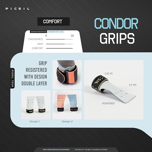 PICSIL - Condor Grips | Premium Hand Protection | Ideal for Cross Training, Gym & Calisthenics | Magnesium Enhanced Grip | Designed for Athletes of All Levels