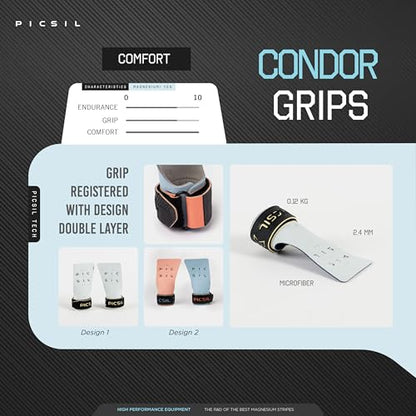 PICSIL - Condor Grips | Premium Hand Protection | Ideal for Cross Training, Gym & Calisthenics | Magnesium Enhanced Grip | Designed for Athletes of All Levels