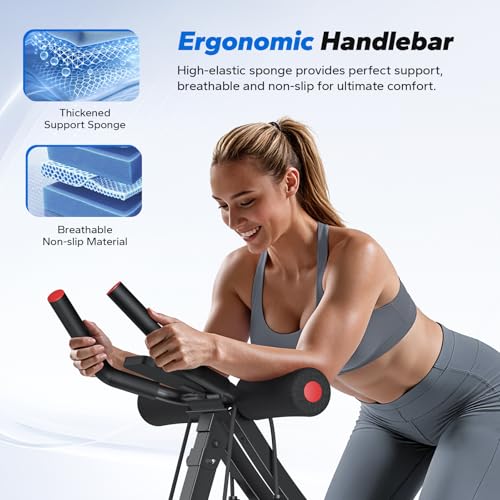 MERACH Ab Machine, Adjustable Dual Track Ab Trainer, Ab Workout Equipment - color: BALCK&RED