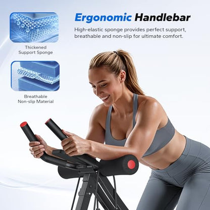 MERACH Ab Machine, Adjustable Dual Track Ab Trainer, Ab Workout Equipment - color: BALCK&RED