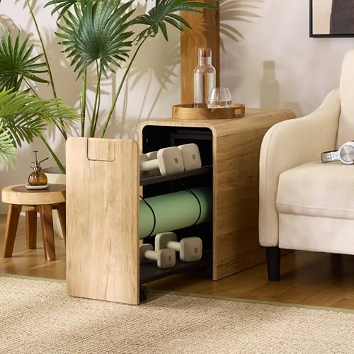 SEI Furniture - Sidekick Sport Equipment Rolling Rack - Transitional Design, Metal and Wood - Ideal for Bedroom, Living Room (HZ0123)
