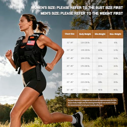 Weighted Vest for Men Women, 8lb/12lb/16lb/20lb/30lb/40lb Fixed Weight, Plus Size Fitness Vest with Phone Pocket & Reflective Strips for Walking Running Rucking Strength Training - size: 12lb