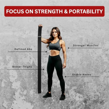 76 Inch Premium Extended Length Fabric Resistance Band for Working Out – Non-Slip Workout Loop Band for Yoga, Pilates, Pull-up Assist & Stretching