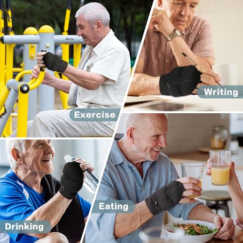 Weighted Gloves for Tremors-Adjustable Hand Gloves Stability Aid for Parkinson's Hand Tremors, Enhanced Grip & Writing Support for Elderly - size: Set Large