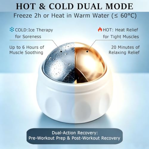 Massage Ice Roller Ball Cold & Heat Therapy Tight and Sore Muscles Relief - color: White