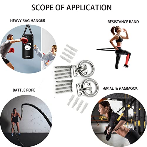 Ceiling Hooks Ceiling Wall Mount Hook Heavy Duty 1000LB Dog Anchor Pad Eye Plate 304 Stainless Steel for Yoga Swings Hammocks Training Straps Punching Bags Hanging - size: Ceiling Hook - 8MM
