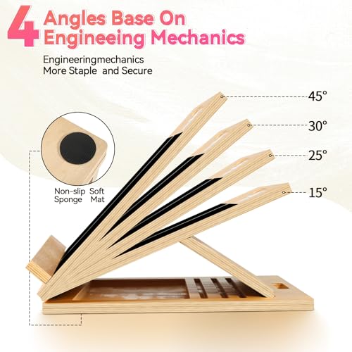 15.74x11.8 Inches Anti-Slip Slant Boards for Exercise, Adjustable Wooden Slant Board for Calf Stretching with Stretch Strap, Ideal for Leg, Knees, Heel, Ankle,Stretching, Plantar Fasciitis (220 LBS) - size: Small