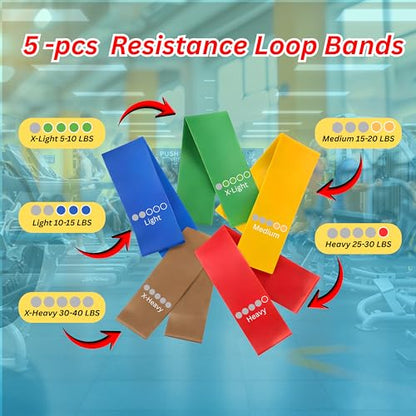 Weighted Ropeless Battle Ropes – 2PCS Cordless Battle Ropes, 5 Resistance Bands & 2 Hand Gloves for Full-Body Home Workout – Portable, Compact Exercise Gear for HIIT, Strength, and Cardio