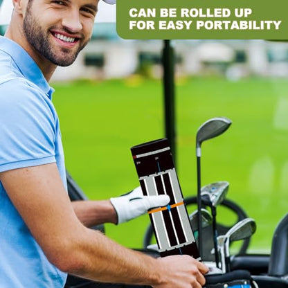 Golf Putting Mats Practice Indoor 30 x 8.27 Inch Golf Putting Practice Training Aid Alignment Track Green Mat Exercise Putter Training Supplies - color: Multicolor