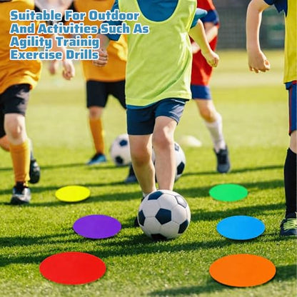 Lemecima 30 Pcs Spot Markers Floor Spots with Bag Non Slip Vinyl Poly Dots for Gym Floor Basketball Football Soccer Sports Speed Agility Training Gym Dance Classroom