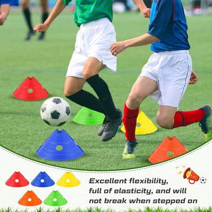 Jumbo Soccer Cones Big Training Disc Cone - color: red, yellow, blue, green, and orange