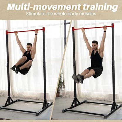 Pull Up Station, Bongkim Power Tower Portable Pullup Bar Station, Pull Up Bar for Home Gym, Pull Up Tower Station 330LBS - color: Red