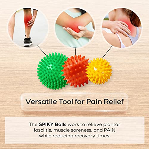 activelife - Spiky Massage Ball, Feet, Neck, and Back Massager, Full Body Deep Tissue Muscle Therapy, Plantar Fasciitis Foot and Muscle Roller, Soft, Yellow - style: Soft Yellow