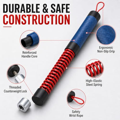 Adjustable Weighted Ropeless Battle Rope, Progressive Weight Training for Home & Small Spaces, Light Weight for Fast Cardio, Heavy for HIIT Challenge, Beginner, Home Gym, Activate Training State