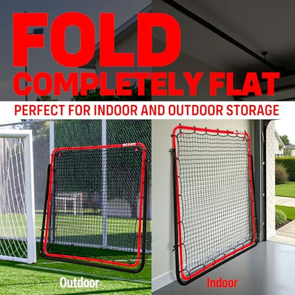 Soccer Rebounder Rebound Net, Kick-Back | Football Training Gifts, Aids & Equipment for Kids Teens & All Ages, Perfect Storage