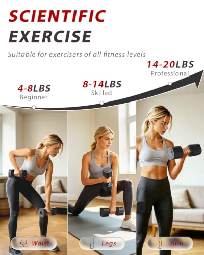 Ragebby Adjustable Dumbbell Set of 2, Weights for Men and Women at Home - color: BLACK, style: 20LB(10LB Pair)