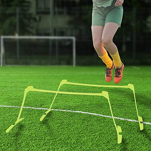 Akozon Speed Training Hurdles, 2pcs Football Soccer Aids Adjustable Multipurpose portable hurdle for Yellow Hurdle Set (2pcs)