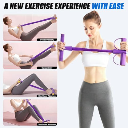 Pedal Resistance Bands with Handles, 6/8/10 Tube Exercise Band