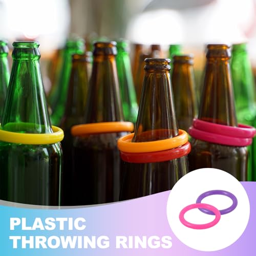 PATIKIL Plastic Ring-Toss Rings for Bottles, Carnival Rings Plastic Hoop for Speed and Agility Practice Outdoor Party Favor
