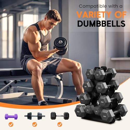 Dumbbell Rack Stand Only | Space-Saving Weight Rack for Home Gym, Hand Weight Rack Dumbbell Storage for Dumbbell Set (3-15 LB), Durable Metal Stand with Easy Assembly (Dumbell not Included) - color: Weight Rack - 4 Tier