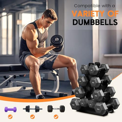 Dumbbell Rack Stand Only | Space-Saving Weight Rack for Home Gym, Hand Weight Rack Dumbbell Storage for Dumbbell Set (3-15 LB), Durable Metal Stand with Easy Assembly (Dumbell not Included) - color: Weight Rack - 4 Tier