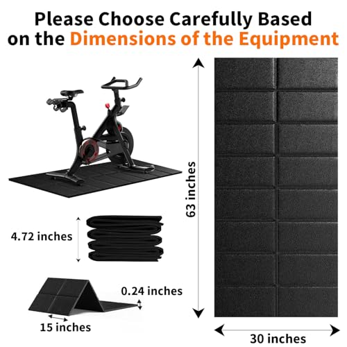 Walking Pad Treadmill Mat for Carpet Floors,63x30 Hardwood Floor Protection, Mats for Under Walking pad/Treadmill/Bike/Exercise Equipment on Carpets, Noise Shock Absorption, Stationary
