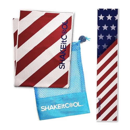 Original Cooling Towel – Be Cool in Style - Heat Relief, Soft, Lightweight, Sun Protection, Easy Clean - Perfect for Biking, Hiking, Running, Yoga, Golf, Gym, Baseball - Stars & Stripes - color: Stars & Stripes