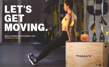 VULCAN 3-in-1 Wooden Plyo Box – Durable Ashwood Plyometric Jump Box for Home Gym and Commercial Training | Safe, Stable & Versatile for Box Jumps, Step-Ups, HIIT and Cross-Training Workouts