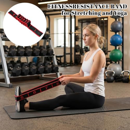 8-Section Exercise Band Pedal Resistance Band Fitness Resistance Bands for Stretching and Yoga with Handle Number Yoga Straps Adjustable Leg Stretcher Bands for Full Body Shaping Elastic Training