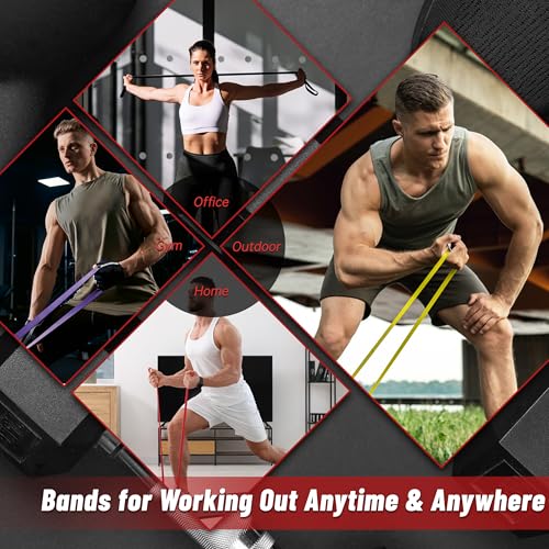 Pull Up Assistance Bands, 5-Level Resistance Bands for Working Out, Pull Up Bands for Men & Women, Exercise Bands for Full-Body Training, Fitness, Physical Therapy, Stretch Workout Bands at Home, Gym