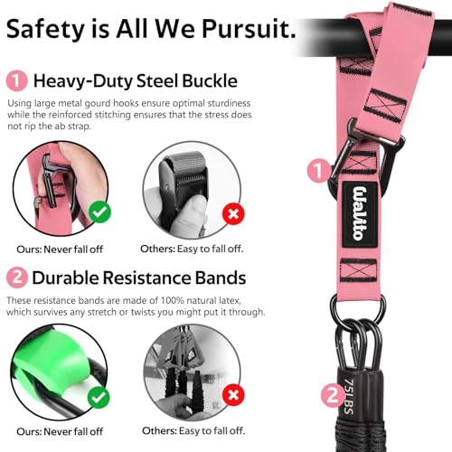 Pull Up Assistance Bands Set, Heavy Duty Adjustable Pull Up Assist Band with Feet Rest, Strength Training Bands for Home Gym Fitness, Pull-Up Bar, Calisthenics and Body Stretching