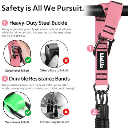 Pull Up Assistance Bands Set, Heavy Duty Adjustable Pull Up Assist Band with Feet Rest, Strength Training Bands for Home Gym Fitness, Pull-Up Bar, Calisthenics and Body Stretching