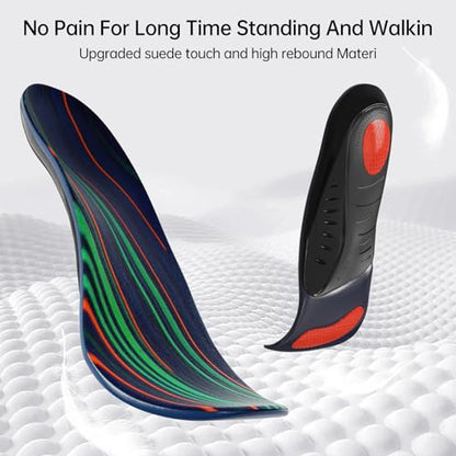 Heavy Duty 220lb+ Plantar Fasciitis Insoles for Men Women,Orthotic Insers Arch Support for Pain Relief,Work Boot Insoles for High Arch &Flat Feet