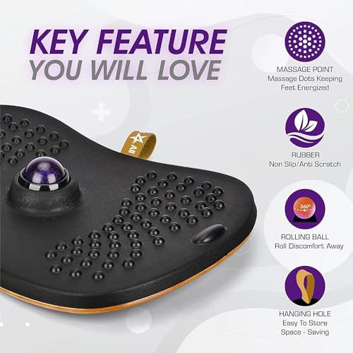 Yes4All Wobble Balance Board for Standing Desk/Anti-Fatigue Office Foam Pad - Standing Desk Mats, Rocker Board, Office Accessories, Wobble Board With Massage Ball