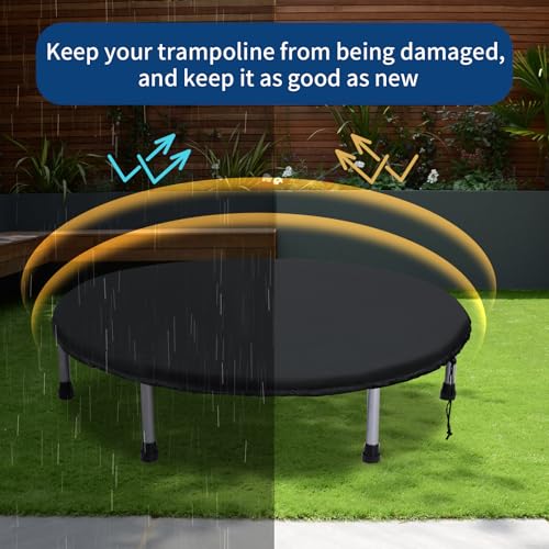 Mini Trampoline Cover 40 Inch Waterproof Fitness Protective Trampoline Round Covers for Adults Toddler Indoor Outdoor Garden Rebounder - Not Spring Covers (1 Black Cover Only)