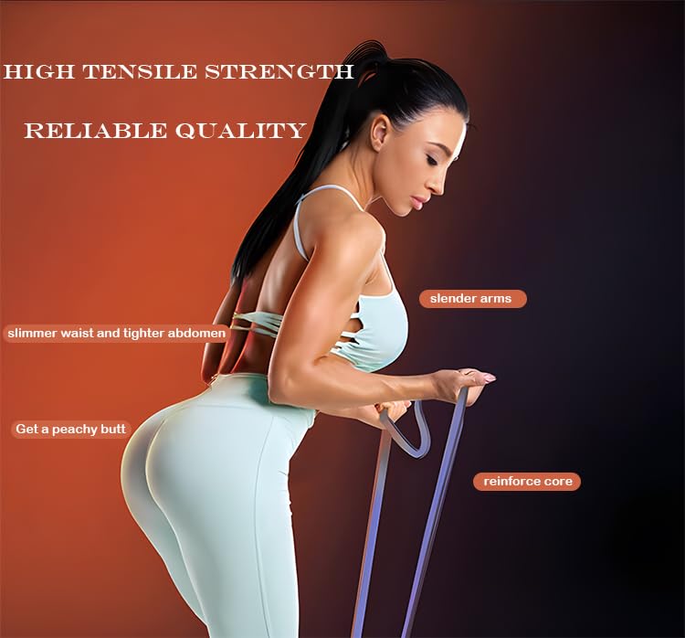 Pull Up Assistance Bands - Resistance Bands Set - Multi-Level Resistance, Fitness Band, Full Body Training, Suitable for Exercise and Physical Therapy Exercise Bands - color: purple