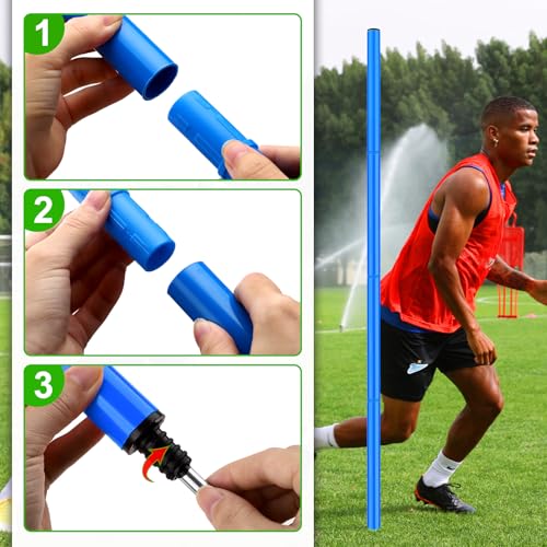 TOBWOLF Adjustable Soccer Agility Training Poles, Detachable Sports Training Speed Sticks