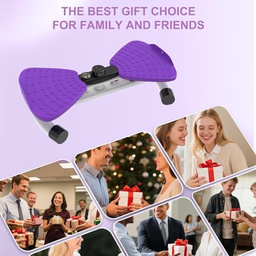 renZEC Waist Twister Machine, Adjustable Exercise Twist Board for Women Men, Noiseless Ab Twister for Home Gym Equipment, 330 lbs Capacity | Track Time, Reps, Calories with Digital Display - color: Purple