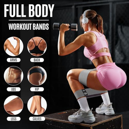 Fabric Resistance Bands for Working Out, Exercise Bands for Glutes and Legs - color: 2.Cream,Grey,Black