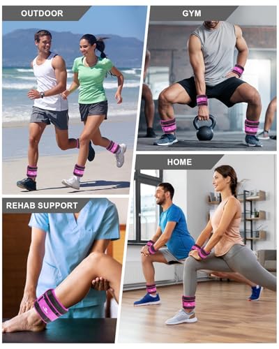 Fragraim Adjustable Ankle Weights 1-3/4/5/6/8/10/12/15/20 LBS Pair with Removable Weight for Jogging, Gymnastics, Aerobics, Physical Therapy - color: Purple, style: 5 lbs each( 10 lbs pair)