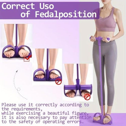 Multifunction Tension Rope, 6-Tube Elastic Yoga Pedal Puller Resistance Band, Natural Latex Tension Rope Fitness Equipment