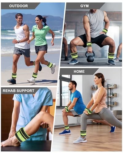 Fragraim Adjustable Ankle Weights 1-3/4/5/6/8/10/12/15/20 LBS Pair with Removable Weight for Jogging, Gymnastics, Aerobics, Physical Therapy - color: Green, style: 2.5 lbs each( 5 lbs pair)